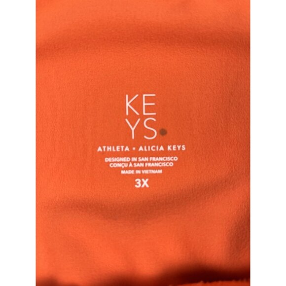Athleta Alicia Keys Colab Women's Pull On Ribbed Orange Leggings Plus Size 3X - Picture 4 of 7